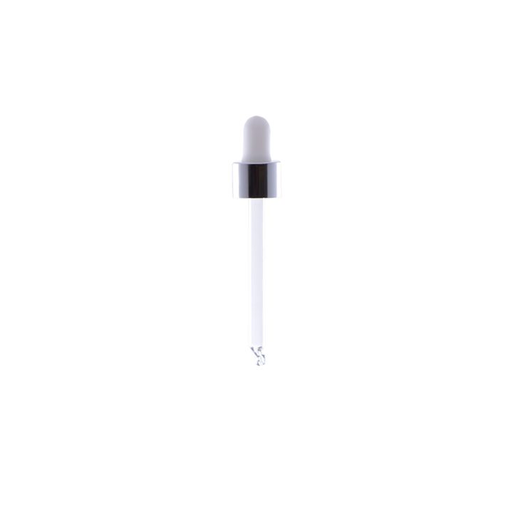 Staklena kapalica DIN18 za bocu 50ml - srebrna