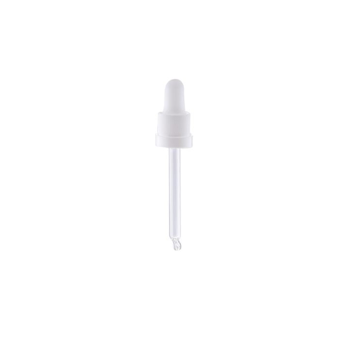 Staklena kapalica DIN18 za bocu 50ml - bijela