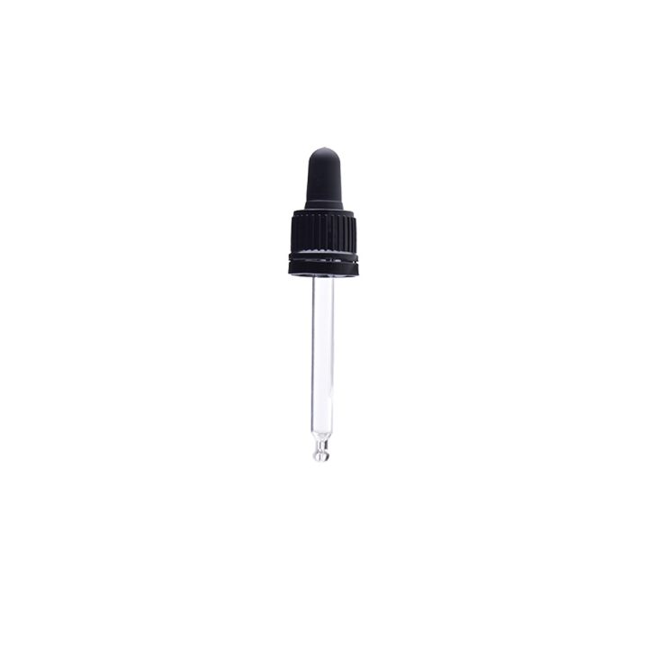 Staklena kapalica DIN18 za bocu 20ml, crna, KS
