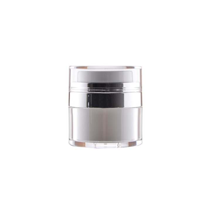 Airless boca s pumpicom, srebrni prsten, niska, 15 ml